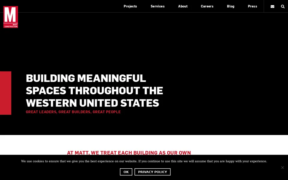 Matt Construction website screenshot