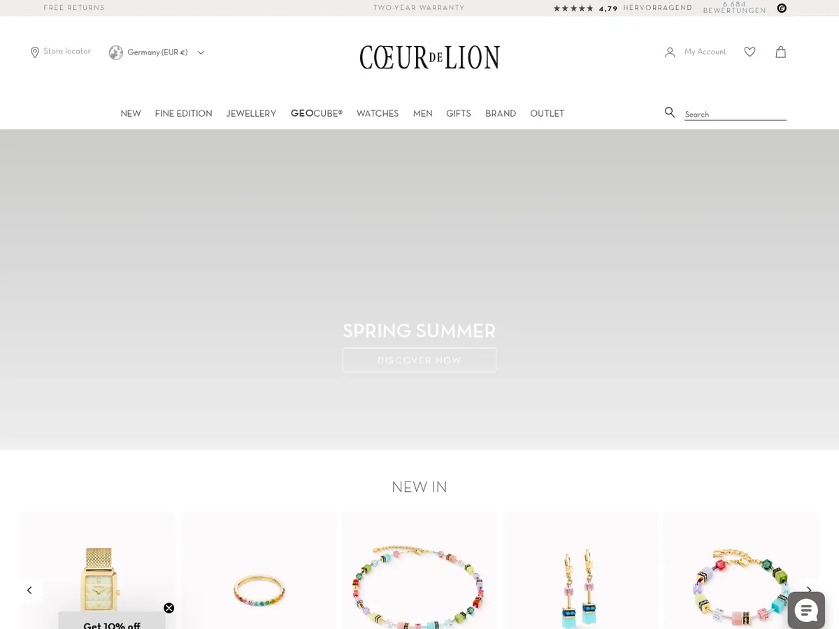 COEUR DE LION website screenshot